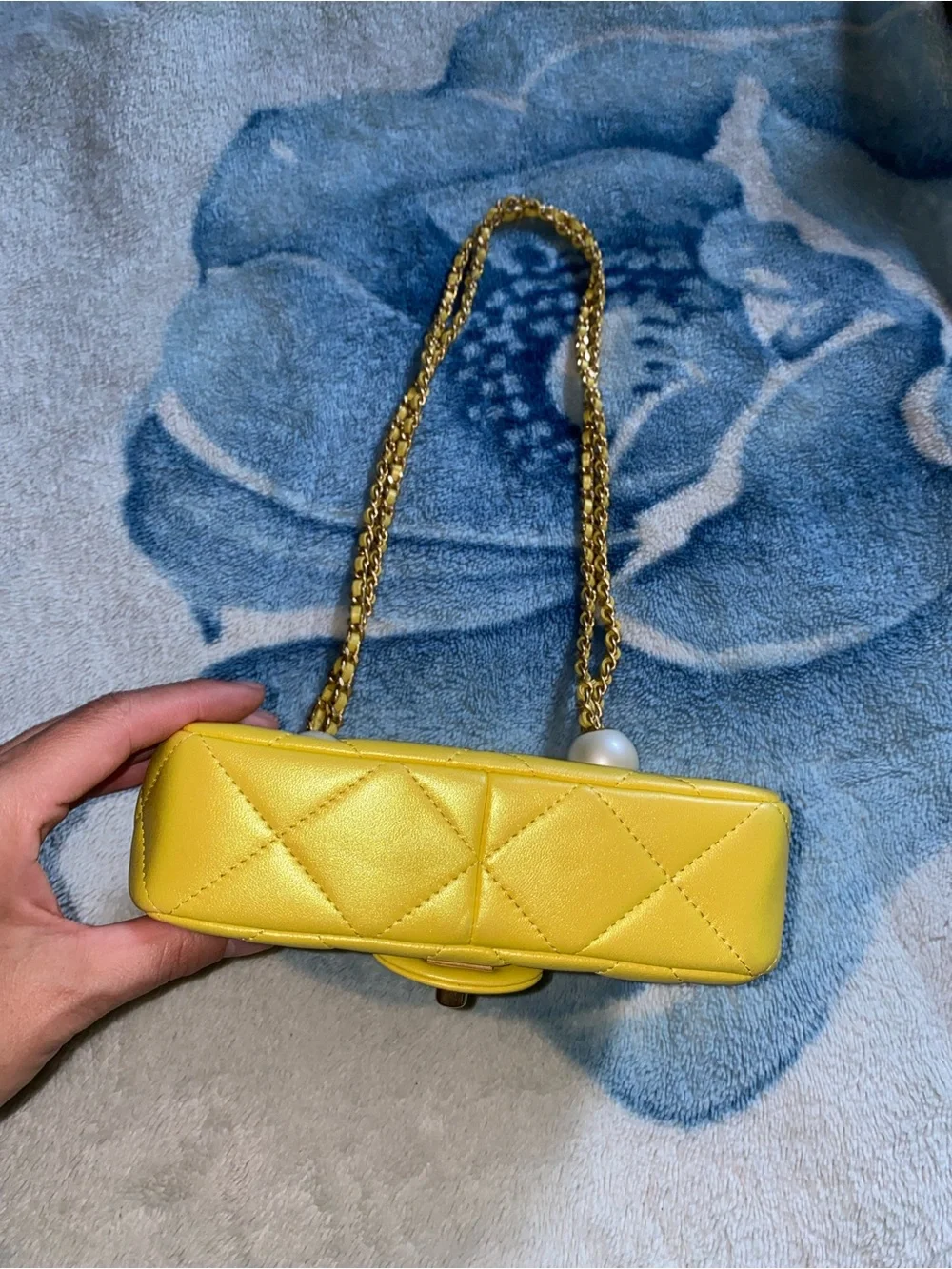 Chanel yellow iridescent mini